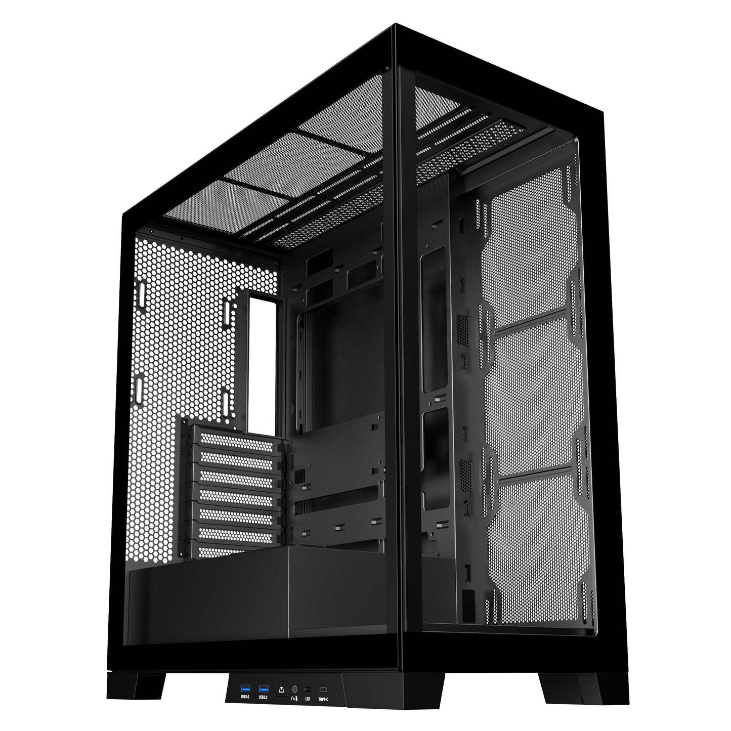 SAMA 4503 Tempered Glass Side Panel Mid Tower ATX Computer Gaming PC Case , 4 Addressable RGB Fans Pre-Installed, Support Back plug Motherboard