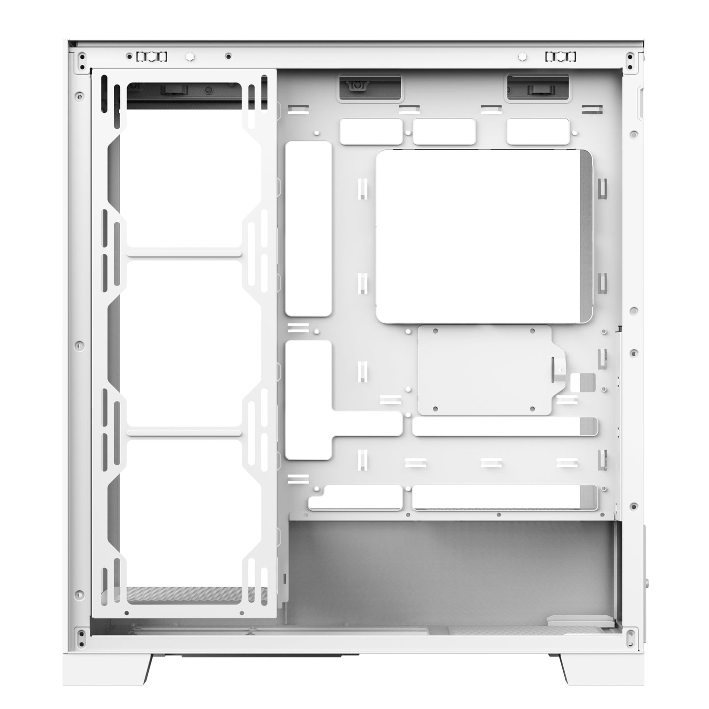 SAMA 4503 Tempered Glass Side Panel Mid Tower ATX Computer Gaming PC Case , 4 Addressable RGB Fans Pre-Installed, Support Back plug Motherboard