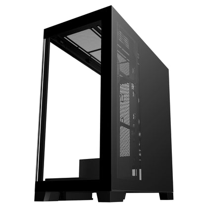 SAMA 4503 Tempered Glass Side Panel Mid Tower ATX Computer Gaming PC Case , 4 Addressable RGB Fans Pre-Installed, Support Back plug Motherboard