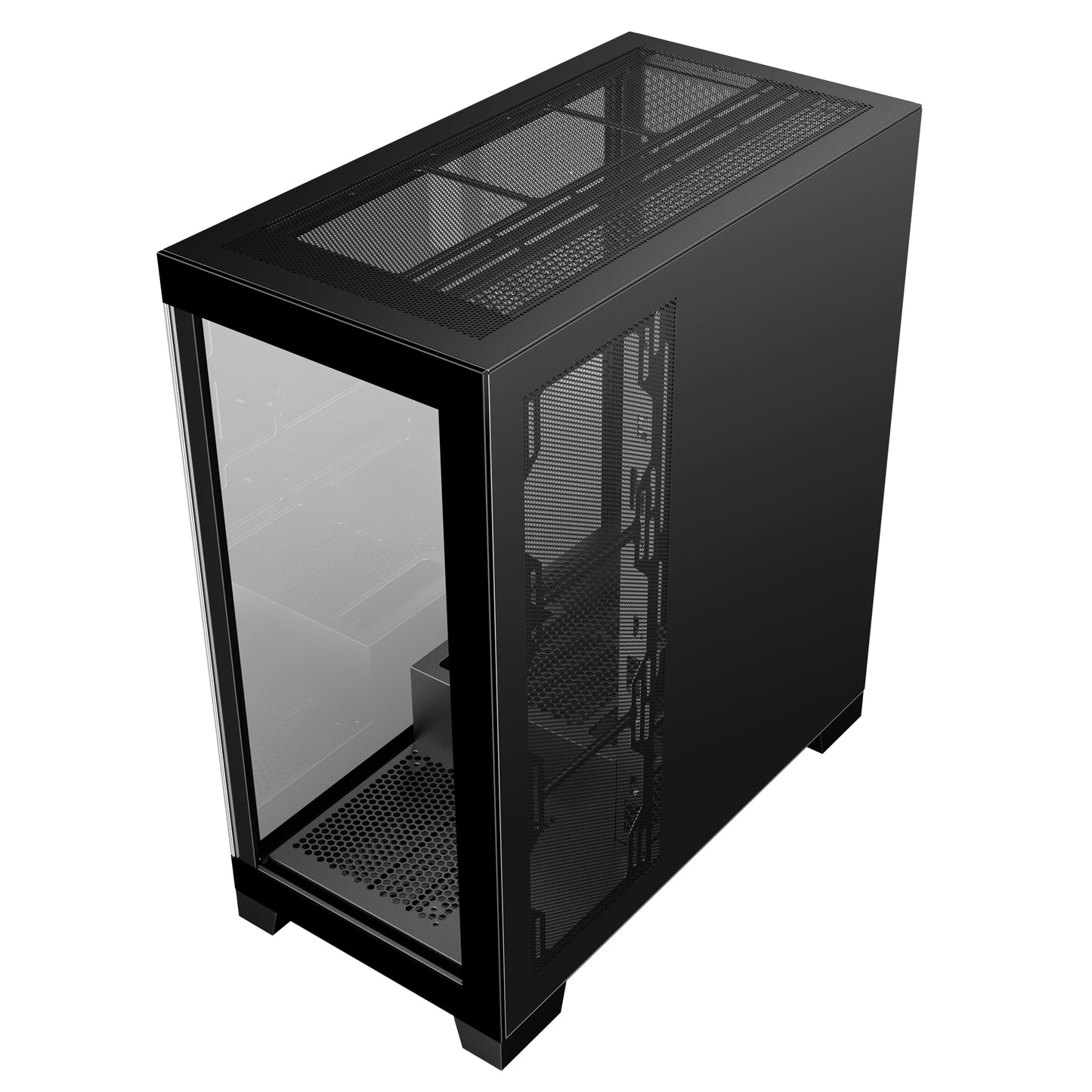 SAMA 4503 Tempered Glass Side Panel Mid Tower ATX Computer Gaming PC Case , 4 Addressable RGB Fans Pre-Installed, Support Back plug Motherboard