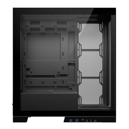 SAMA 4503 Tempered Glass Side Panel Mid Tower ATX Computer Gaming PC Case , 4 Addressable RGB Fans Pre-Installed, Support Back plug Motherboard