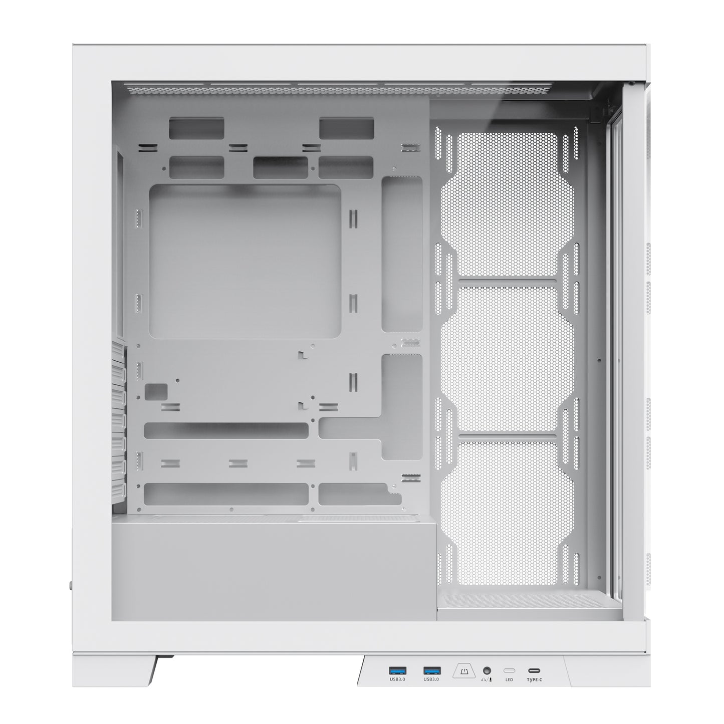 SAMA 4503 Tempered Glass Side Panel Mid Tower ATX Computer Gaming PC Case , 4 Addressable RGB Fans Pre-Installed, Support Back plug Motherboard