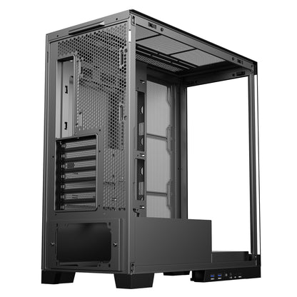 SAMA 4503 Tempered Glass Side Panel Mid Tower ATX Computer Gaming PC Case , 4 Addressable RGB Fans Pre-Installed, Support Back plug Motherboard