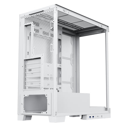 SAMA 4503 Tempered Glass Side Panel Mid Tower ATX Computer Gaming PC Case , 4 Addressable RGB Fans Pre-Installed, Support Back plug Motherboard